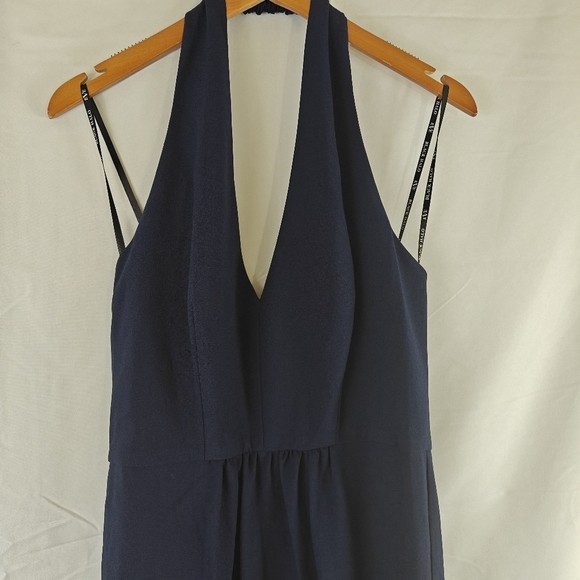 Black Halo Eve NWT Nixie Halter V-Neck Sheath Gown Navy Blue Size 4 Women's - Picture 7 of 14
